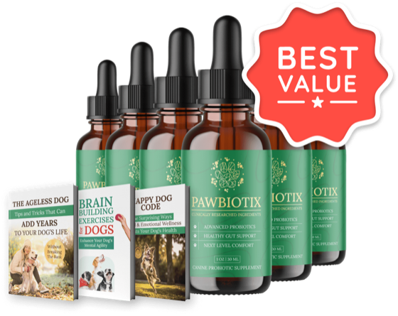 PawBiotix dog probiotic bottles