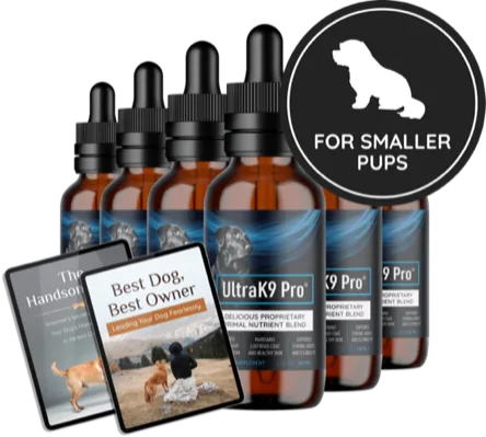 UltraK9 Pro dog supplement bottles