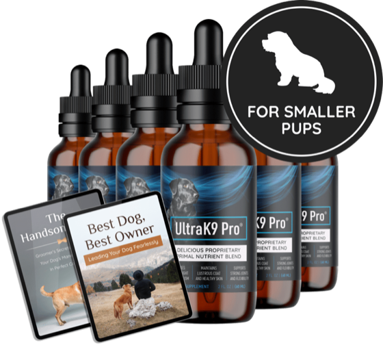UltraK9 Pro dog supplement bottles